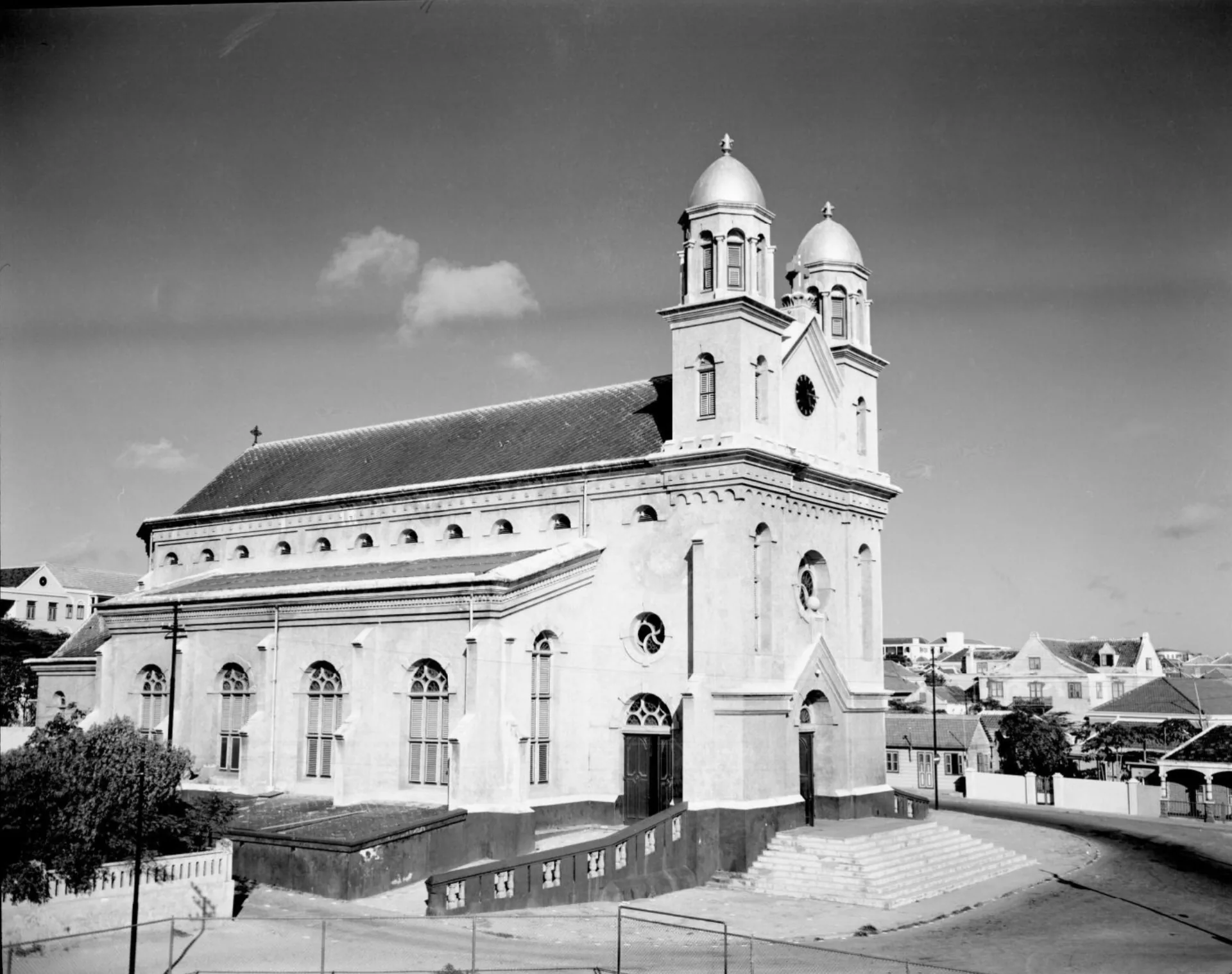 Santa Famia Church garden in Willemstad, Curaçao — birthplace of CVV Republic and Curaçao football history in 1909